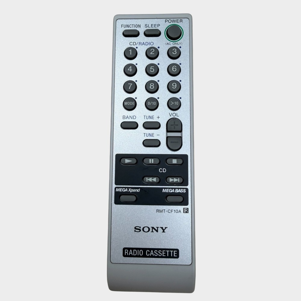 Sony RMT-CF10A Radio Cassette CD Player Remote Control Silver Mega Bass Xpand